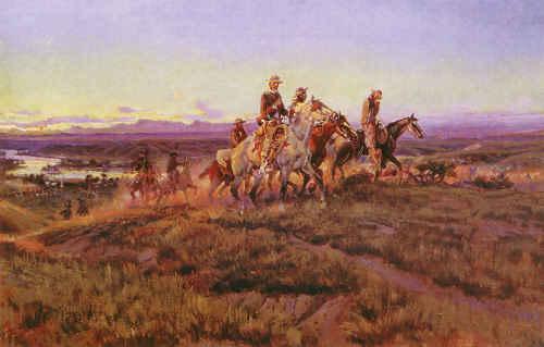 Charles M Russell Men of the Open Range Sweden oil painting art